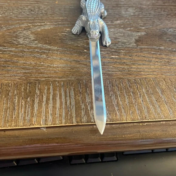 Purple and Silver Reptile Figurine with Textured Scales - Picture 4 of 4